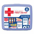 Johnson & Johnson Red Cross Red Cross Travel Ready Portable Emergency First Aid Kit, 80 Pieces, Plastic Case 202068